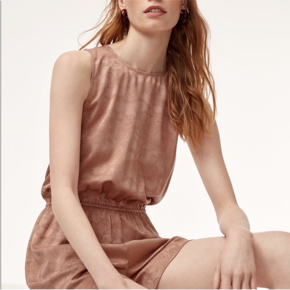 Aritzia Wilfred Rive Rose Gold Romper EUC